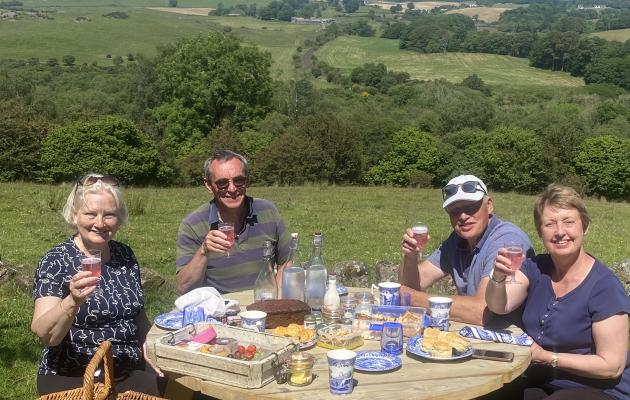 Enjoying a picnic